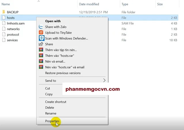 PowerDirector và những ưu điểm cần biết của CyberLink PowerDirector 3 Thực hiện sửa file Hosts và chọn Properties