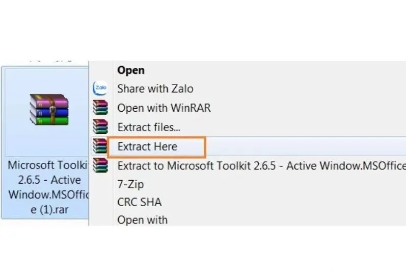 Bí quyết tải Excel 2010 MIỄN PHÍ - Nâng cao hiệu quả công việc 7 chọn Extract Here