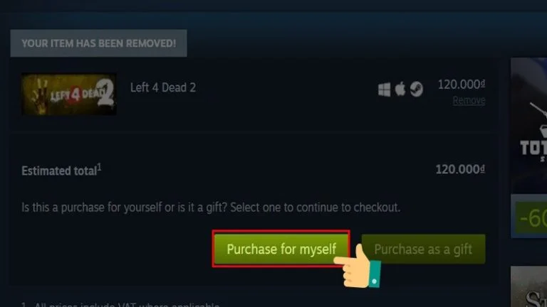 Thông tin game Left 4 Dead 2 - Cách tải game cho người mới 17 Nhấn chọn "Purchase for myself"