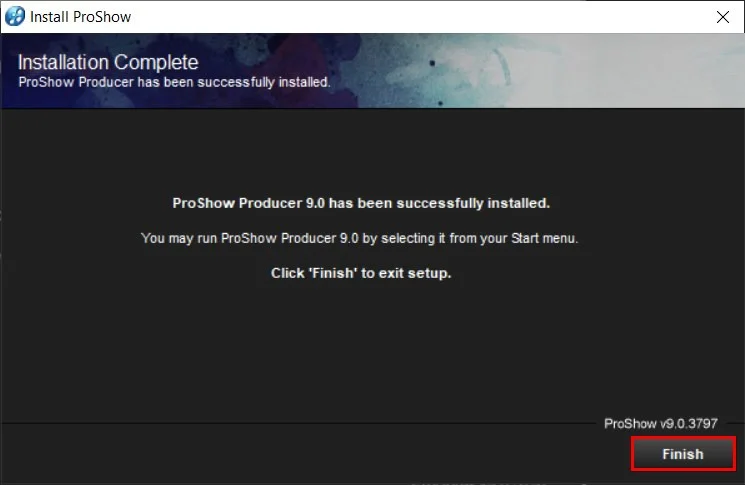 Link tải phần mềm Proshow Producer crack vĩnh viễn 8 chọn Finish