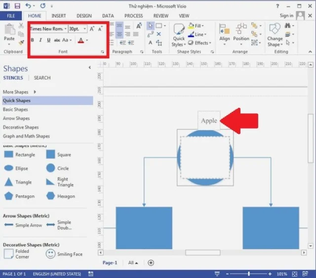 Bật mí tải và cài đặt Microsoft Visio 2013 đơn giản 14 Tạo text đơn giản