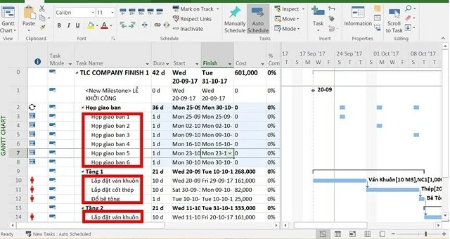 Link tải và cài đặt phần mềm Microsoft Project 2013 chi tiết 15 Task - Công tác con