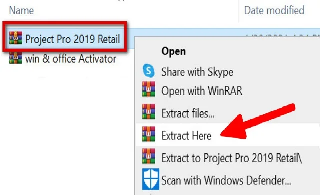 Tải Microsoft Project 2019 full crack miễn phí nhanh chóng 5 Thực hiện giải nén tập tin vừa tải xuống thiết bị
