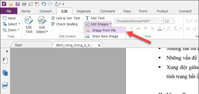 Foxit PhantomPDF - Thủ thuật chỉnh sửa file hữu ích 11 Thực hiện thao tác chèn ảnh