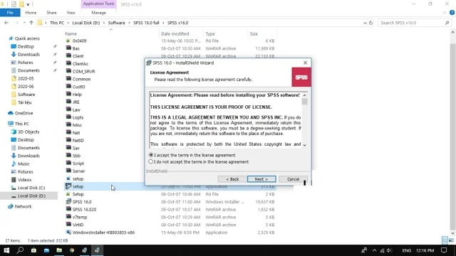 Tải về SPSS 16 và cách cài đặt đơn giản cho người mới 7 Tích chọn accept và chọn next