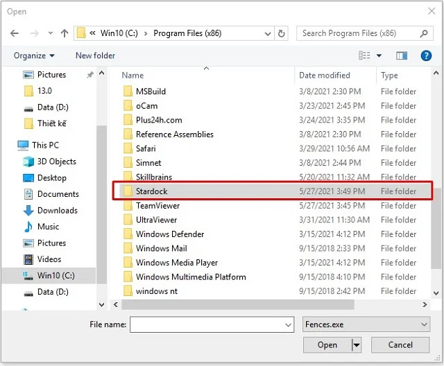 Bật mí chi tiết cách tải Stardock Fences full crack 12 Tiếp tục chọn thư mục Stardock