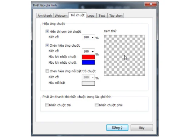 Link tải Bandicam full Crack phiên bản 6.0.1 mới nhất 22 Tùy chọn thiết lập trỏ chuột