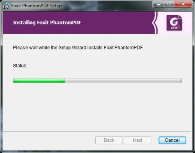 Foxit PhantomPDF - Thủ thuật chỉnh sửa file hữu ích 6 Vui lòng đợi trong thời gian cài đặt