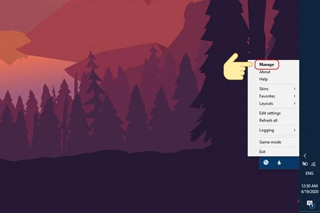 Review Rainmeter - Thủ thuật thiết kế màn hình Desktop chuyên nghiệp 10 Ấn chọn mục Manage