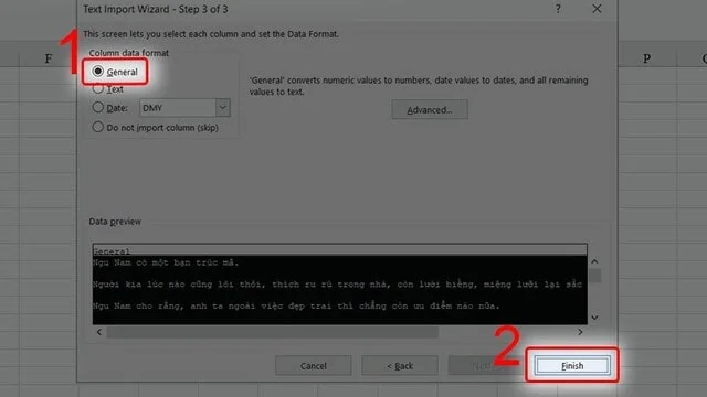Cách copy bảng từ Word sang Excel không đổi định dạng đơn giản nhất 10 Chuyển bảng từ Word sang Excel với Plain Text and Import - Bước 9