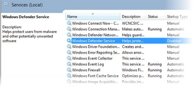 Hướng dẫn cách bật, tắt Windows Defender để bảo vệ máy tính toàn diện 11 Chuyển trạng thái Windows Defender Service từ Enable thành Disable