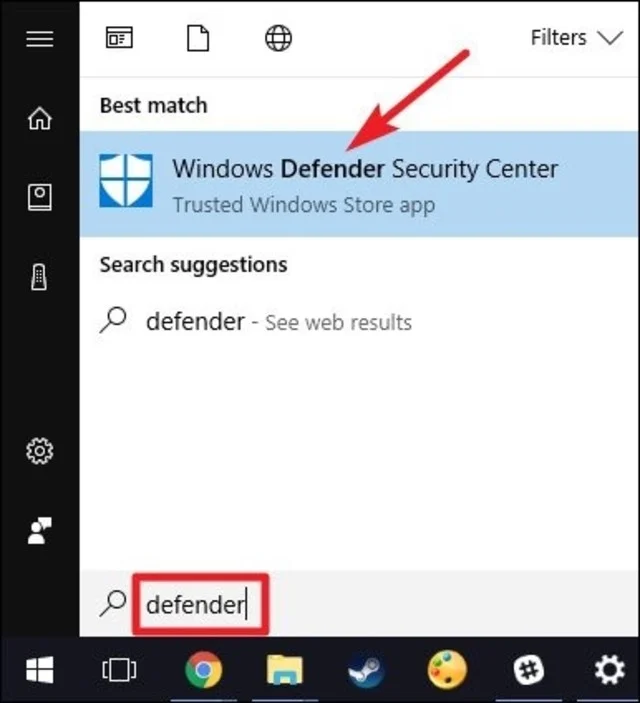 Hướng dẫn cách bật, tắt Windows Defender để bảo vệ máy tính toàn diện 12 Tìm kiếm và kích hoạt Windows Defender Security Center