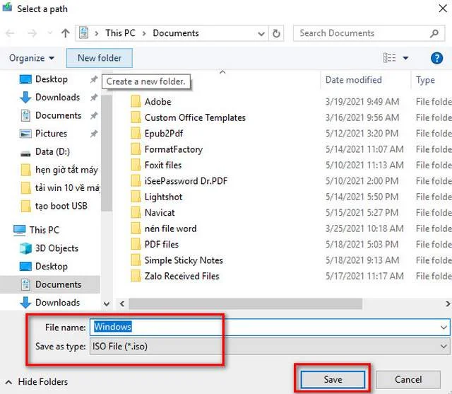 Cách tải Windows 10 cực nhanh, mới nhất 2024 14 Ảnh 13: Lựa chọn khu vực lưu file ISO Windows 10 trên thiết bị
