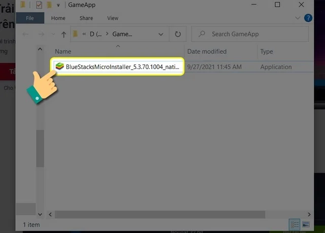 Nháy đúp file cài đặt