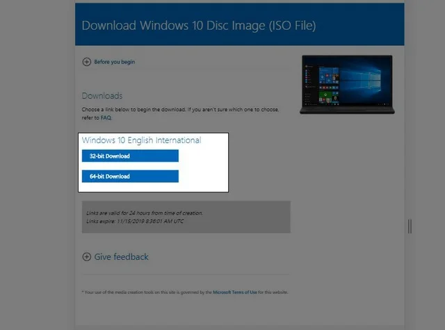 Cách tải Windows 10 cực nhanh, mới nhất 2024 7 Ảnh 6: Lựa chọn phiên bản Windows 10 32 bit và 64 bit