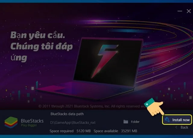 Nếu đã chọn xong ổ đĩa, hãy chọn Install Now