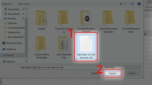 Cách copy bảng từ Word sang Excel không đổi định dạng đơn giản nhất 7 Chuyển bảng từ Word sang Excel với Plain Text and Import - Bước 6