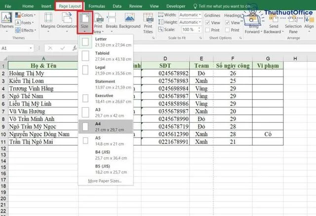 Cách căn lề trong Excel chỉ 5 giây và vài điều bạn cần ghi nhớ 8 Khắc phục ngay lỗi thiết lập khổ giấy để in trang tính ra đúng như ý bạn