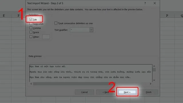Cách copy bảng từ Word sang Excel không đổi định dạng đơn giản nhất 9 Chuyển bảng từ Word sang Excel với Plain Text and Import - Bước 8
