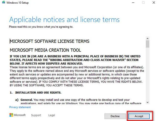 Ảnh 9: Đồng ý với điều khoản sử dụng của Microsoft
