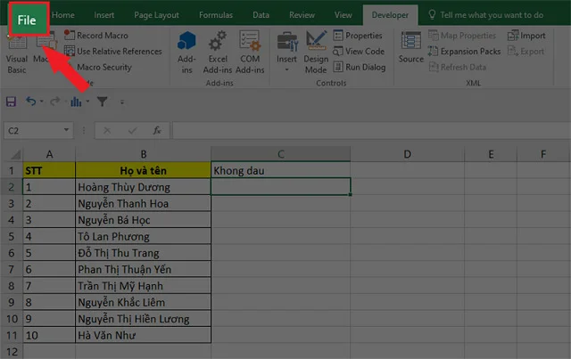 Ba bí quyết bỏ dấu trong Excel siêu nhanh, siêu gọn và siêu hót 5 Chọn File muốn loại bỏ dấu