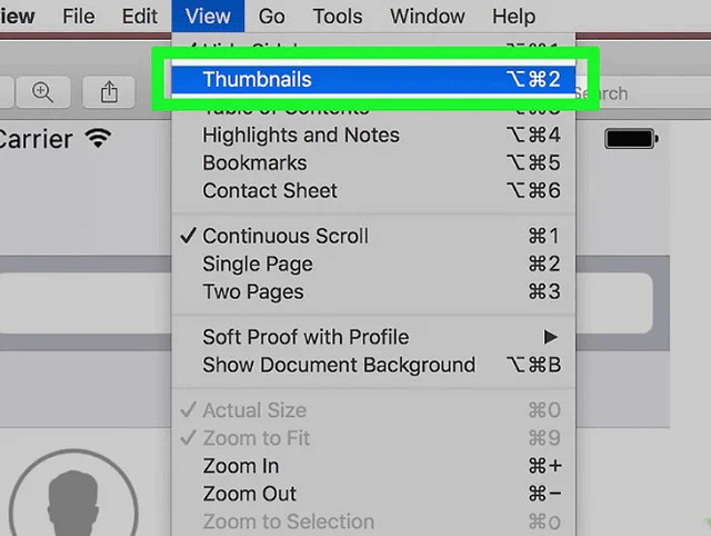 Những kinh nghiệm về cách ghép file PDF mà những người sành về tin học nên biết 6 Chọn View và vào Thumbnails