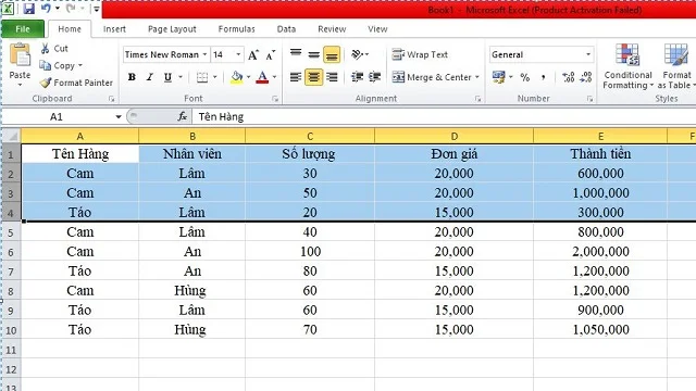 Thủ thuật giúp thực hiện cách ẩn dòng trong Excel nhanh chóng bạn nên bỏ túi 4 Chọn các dòng cần ẩn trong file Excel