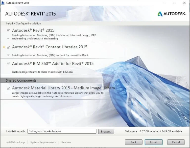 Revit 2015-Đánh Giá Chi Tiết Và Hướng Dẫn Sử Dụng 7 Đường dẫn và Install để cài đặt