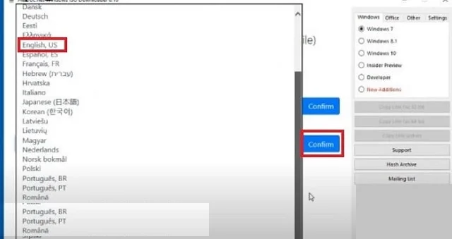 Link tải Windows 7 ISO về máy đã test 100% thành công 9 Chọn ngôn ngữ và nhấn Confirm