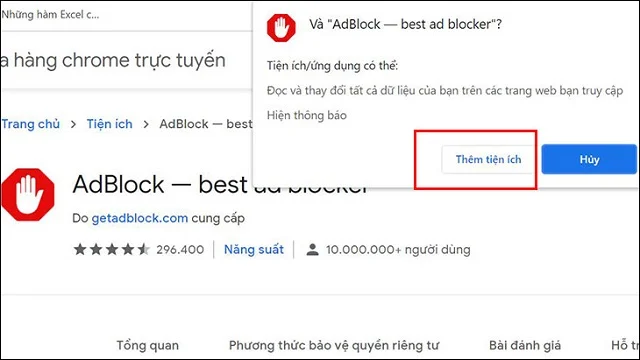 6 cách tắt quảng cáo trên máy tính đơn giản 8 Chọn thêm tiện ích