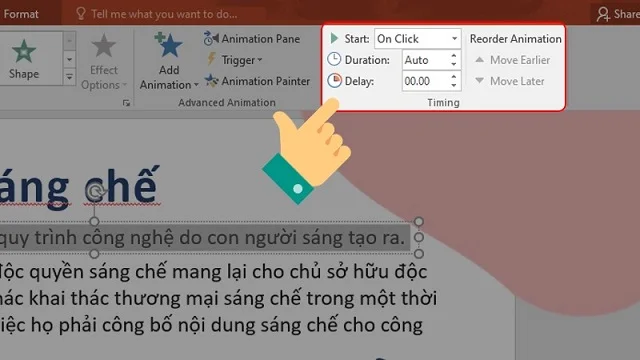 Hướng dẫn chi tiết cách chuyển trang trong PowerPoint 6 Có thể chỉnh sửa hiệu ứng trong “Timing”