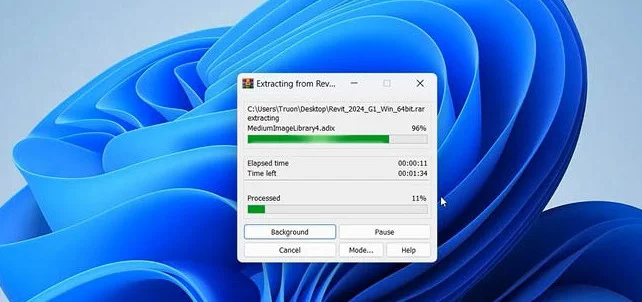 Đang giải nén Autodesk Revit 2024