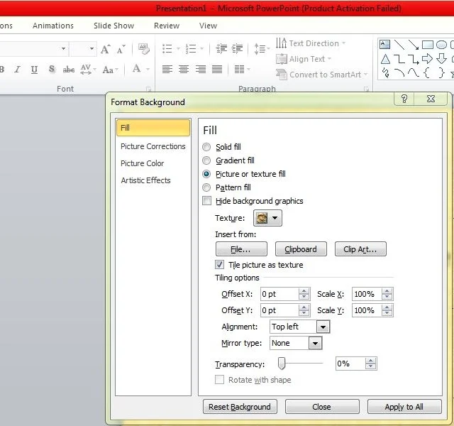 Học lỏm 3 cách chèn hình nền vào PowerPoint 3 Đánh dấu tích vào Picture or texture fill