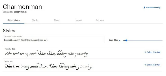 Bật mí các font chữ tiếng Việt đẹp trong Word 5 Font chữ Charmonman