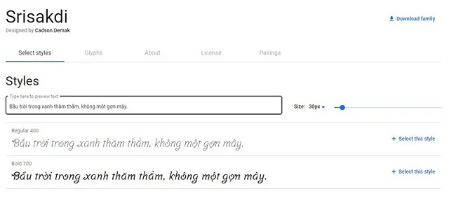 Bật mí các font chữ tiếng Việt đẹp trong Word 6 Font chữ Srisakdi