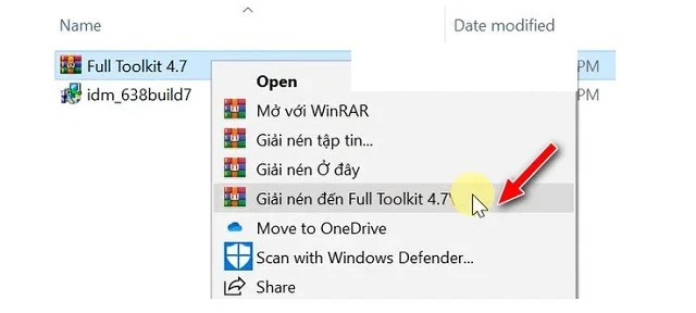Hướng dẫn tải IDM Full Toolkit 4.7 đơn giản, hiệu quả 7 Giải nén tệp Full Toolkit 4.7