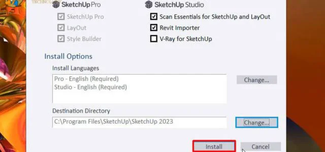 Hướng dẫn cài đặt SketchUp 2023 chi tiết từng bước 3 Install sketchup 2023
