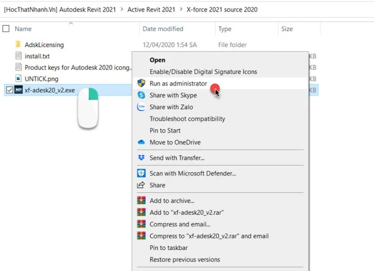 Hướng Dẫn Sử Dụng Revit 2021 Cho Người Mới Bắt Đầu 14 Khởi chạy file- Run as administrator