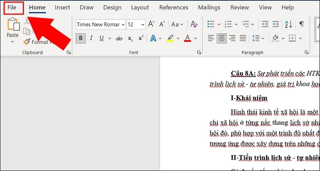Bỏ túi mẹo bỏ gạch đỏ trong Word nhanh chóng 9 Mở Word lên và chọn File