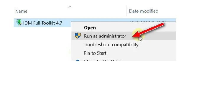 Hướng dẫn tải IDM Full Toolkit 4.7 đơn giản, hiệu quả 8 Mở tool với quyền admin