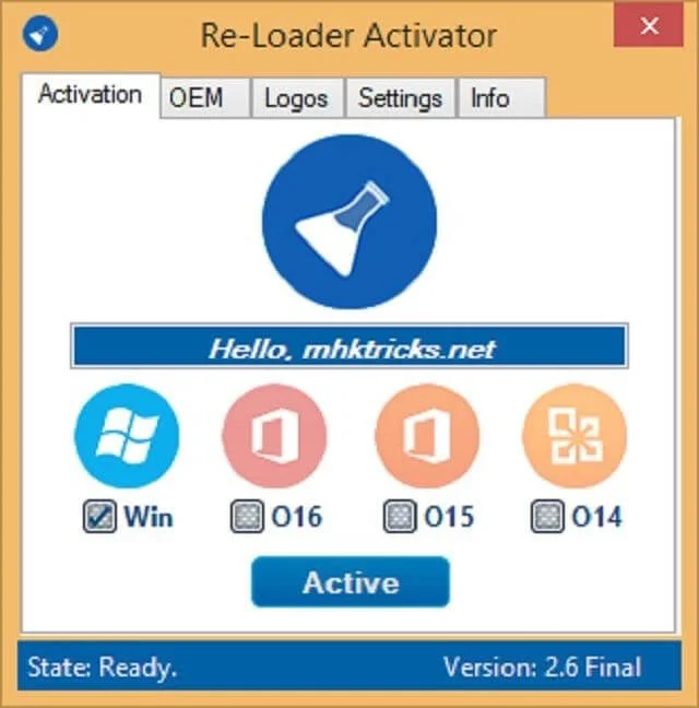 Re-Loader Activator 3.3 – công cụ kích hoạt bản quyền siêu mạnh mẽ 7 Nhấn Active như hình để cài đặt