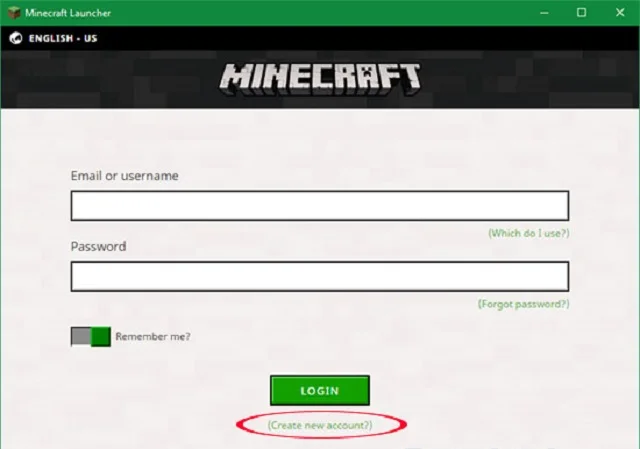 Thủ thuật cài đặt Minecraft PC đơn giản, nhanh chóng 10 Nhấn Create new account