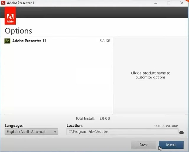 Phần mềm Adobe Presenter 11 – Hướng dẫn download, cài đặt chi tiết 8 Nhấn Install