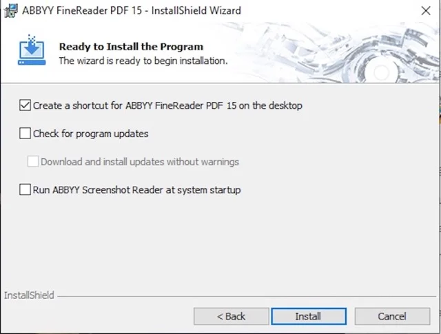Tải và cài đặt Abbyy finereader 15 full chi tiết 8 Nhấn Next cho đến phần chọn Install