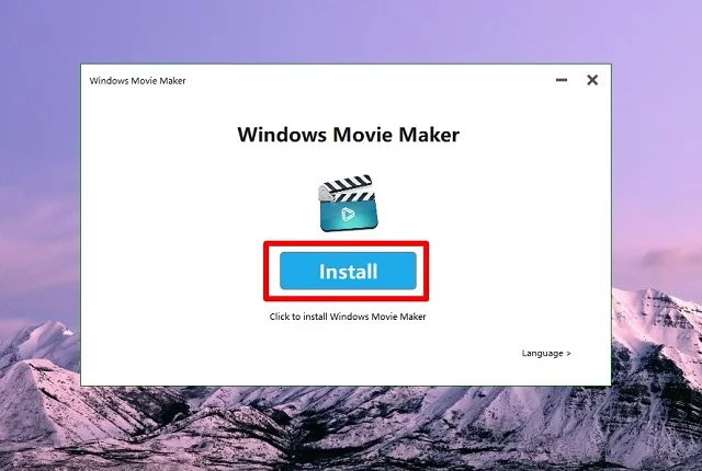 Link tải và cái đặt phần mềm Windows Movie Maker full crack 5 Nhấn chọn mục Install