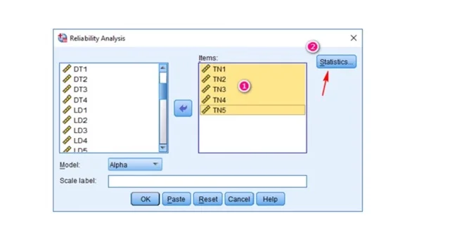 Hướng dẫn cài đặt và sử dụng SPSS 25 phiên bản mới 11 Nhấn chọn vào Statistics để có thể thay đổi phù hợp hơn với dữ liệu