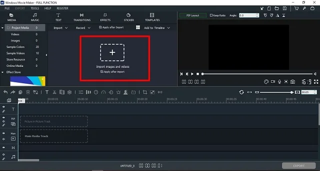 Link tải và cái đặt phần mềm Windows Movie Maker full crack 9 Nhấn vào biểu tượng dấu cộng trên giao diện phần mềm