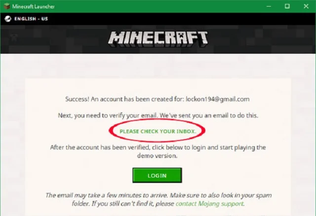Thủ thuật cài đặt Minecraft PC đơn giản, nhanh chóng 12 Nhấn vào mục Please check your inbox