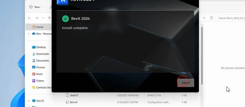 Autodesk Revit 2024 chạy xong