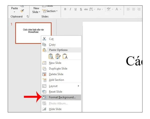 Học lỏm 3 cách chèn hình nền vào PowerPoint 9 Thực hiện mở hộp thoại Format Background